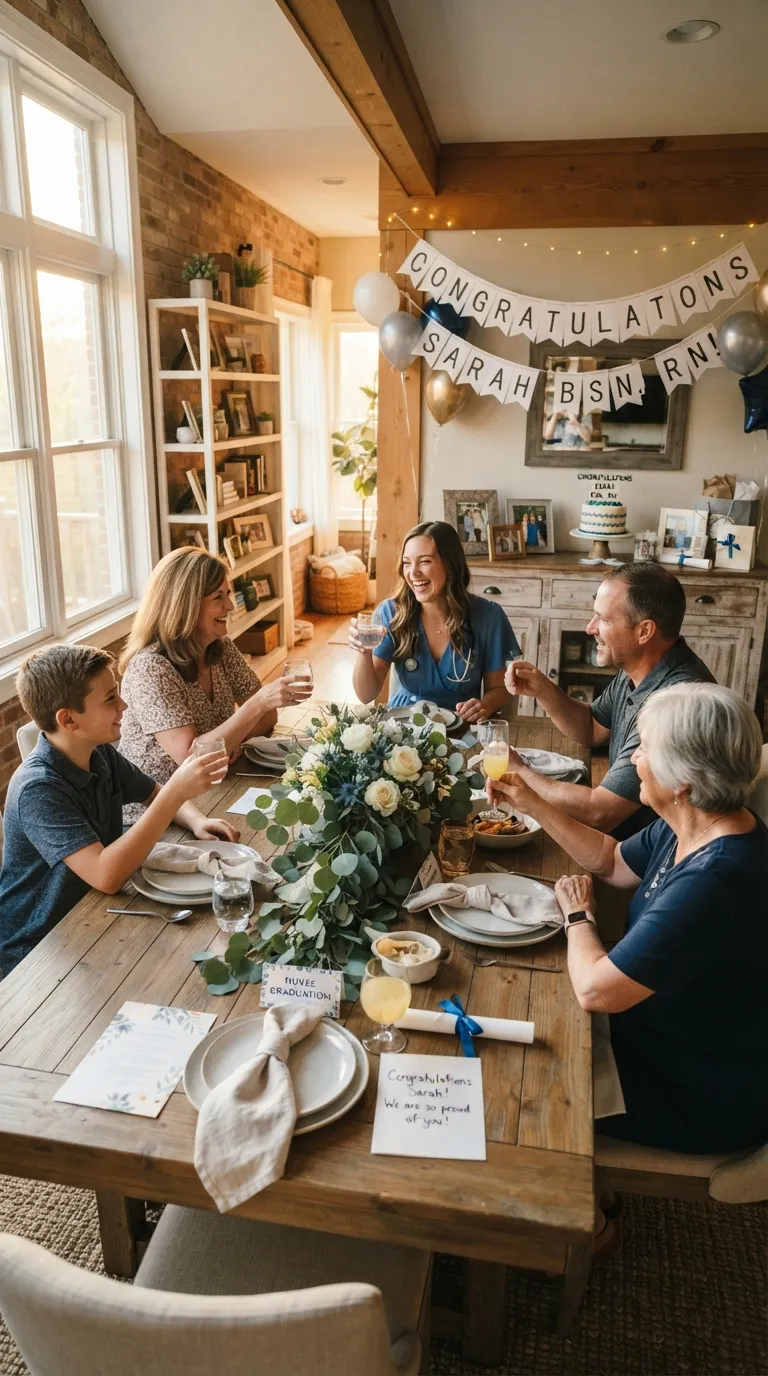 Nurse Graduation Family Celebration Setup
