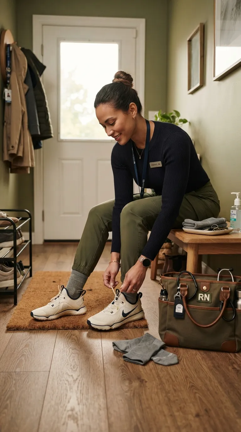 Nurse Morning Routine Comfortable Footwear Choice