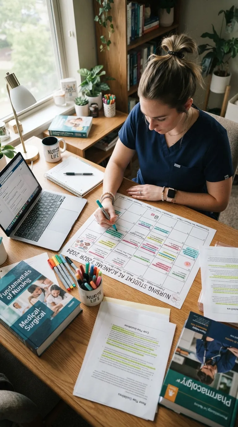 Nursing Student Study Routine Assignment Planning Grid