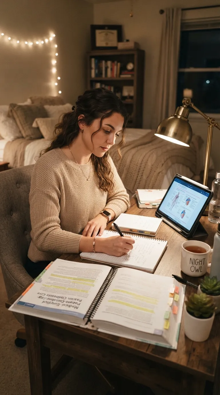Nursing Student Study Routine Evening Review Ritual