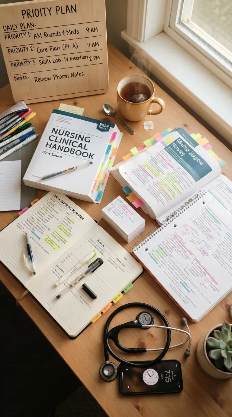 Nursing Student Study Routine Morning Priority Map