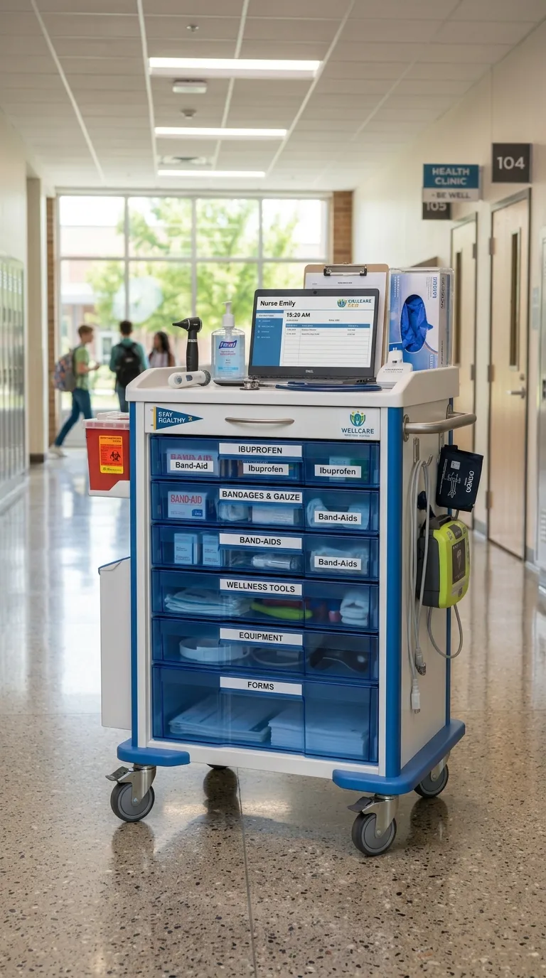 school nurse Mobile Care Cart