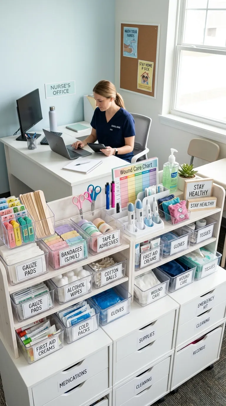 school nurse Organized Supply Stations
