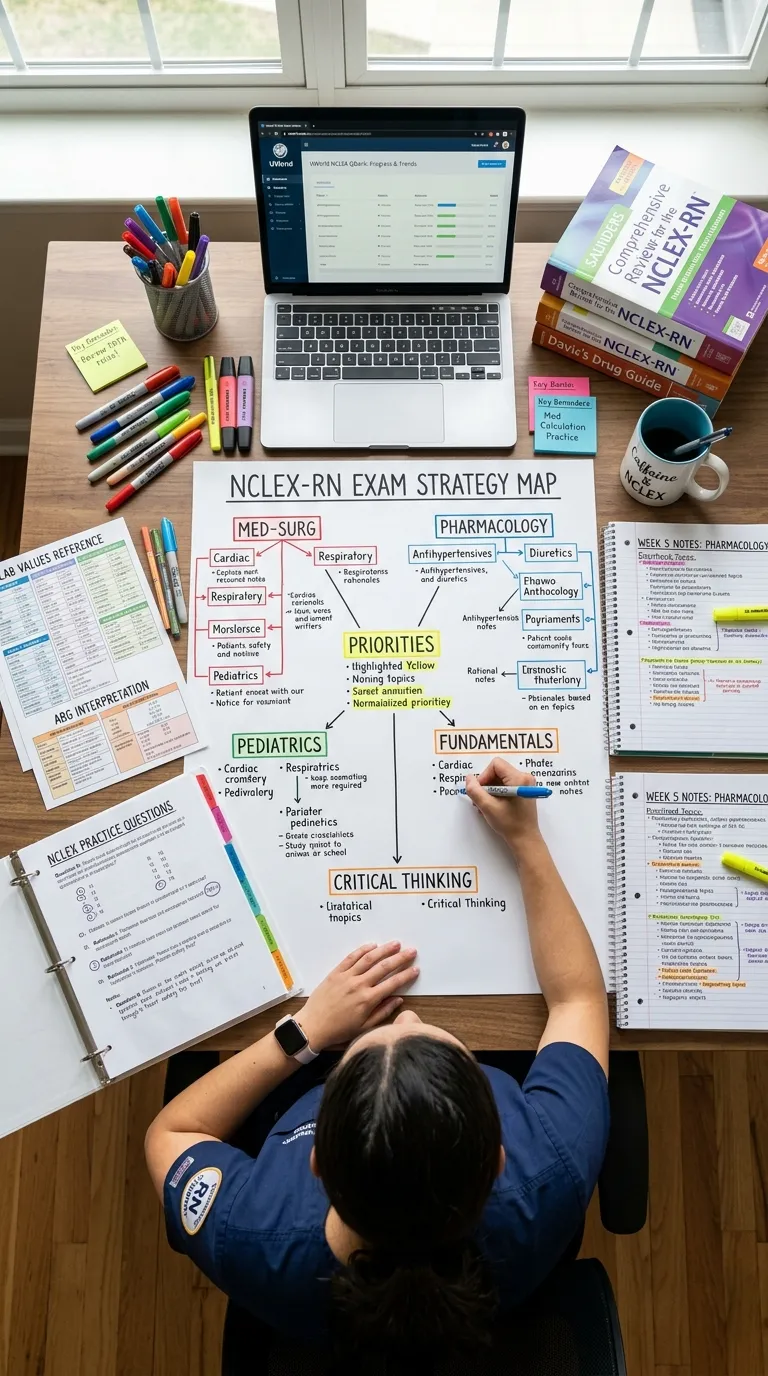Nursing School Study Hacks Exam Strategy Map