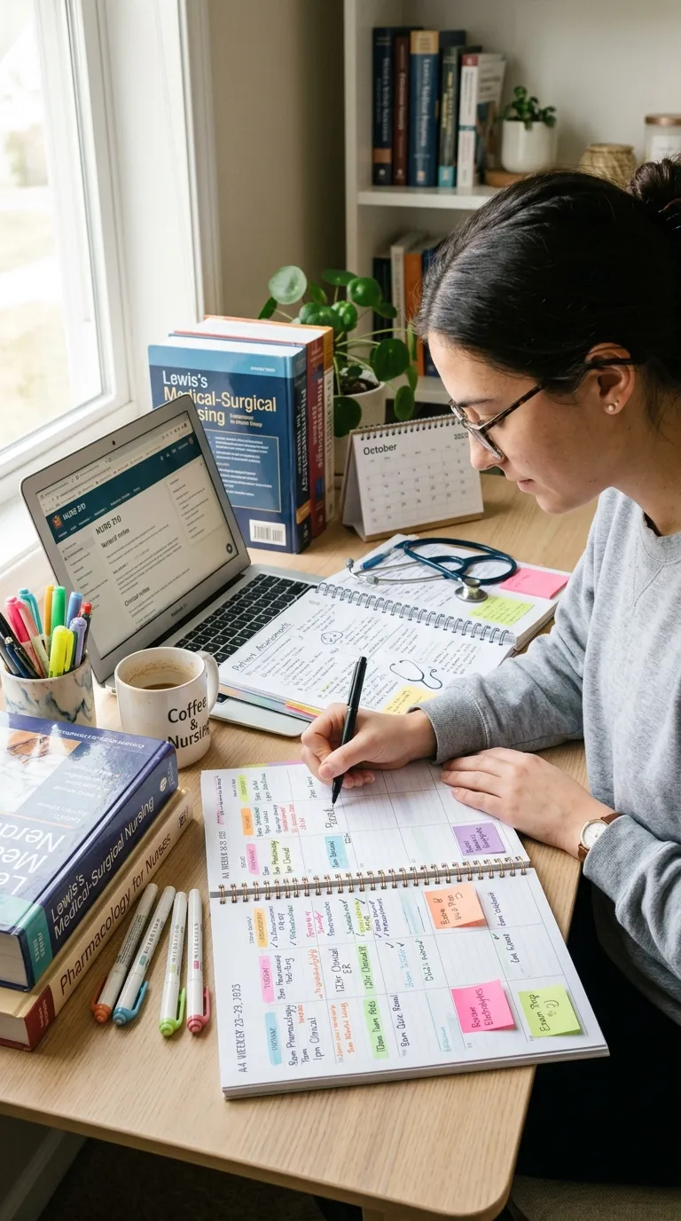 Nursing Student Study Schedule Weekly Study Planner