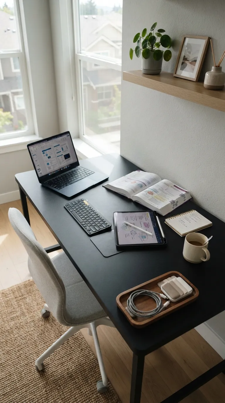 Nursing Study Aesthetic Clean Digital Study Desk