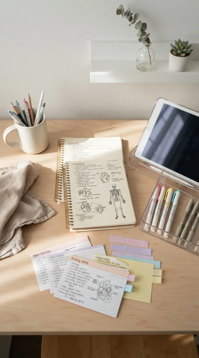 Nursing Study Aesthetic Pastel Nursing Notes Setup